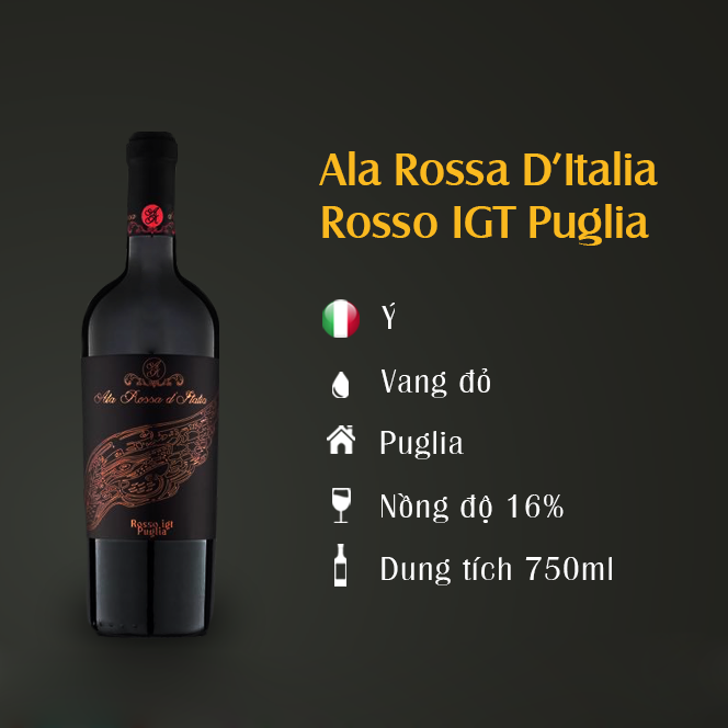 Rượu Vang Ý Ata Rosso D’italia Rosso Puglia