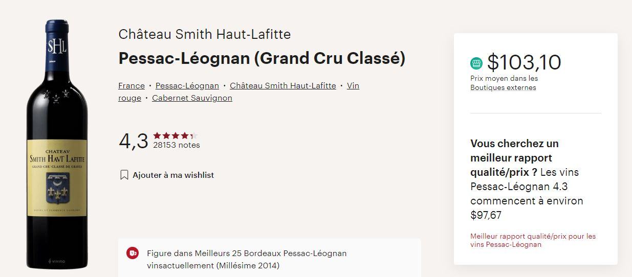 Rượu Vang Pháp Chateau Smith Haut Lafitte