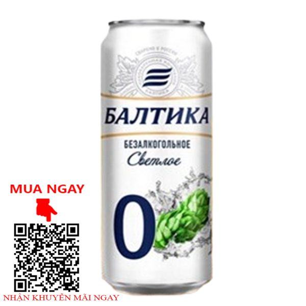 bia nga baltika 0% premium lager - lon 450ml