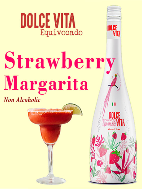 rượu cocktail dolce vita strawberry margarita equivocado 0%