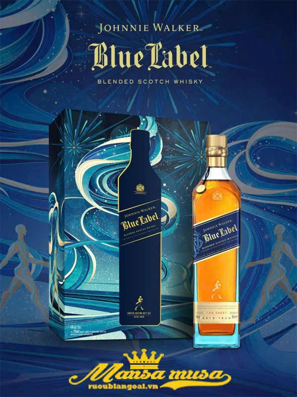 rượu whisky johnnie walker blue label - hộp quà tết 2024