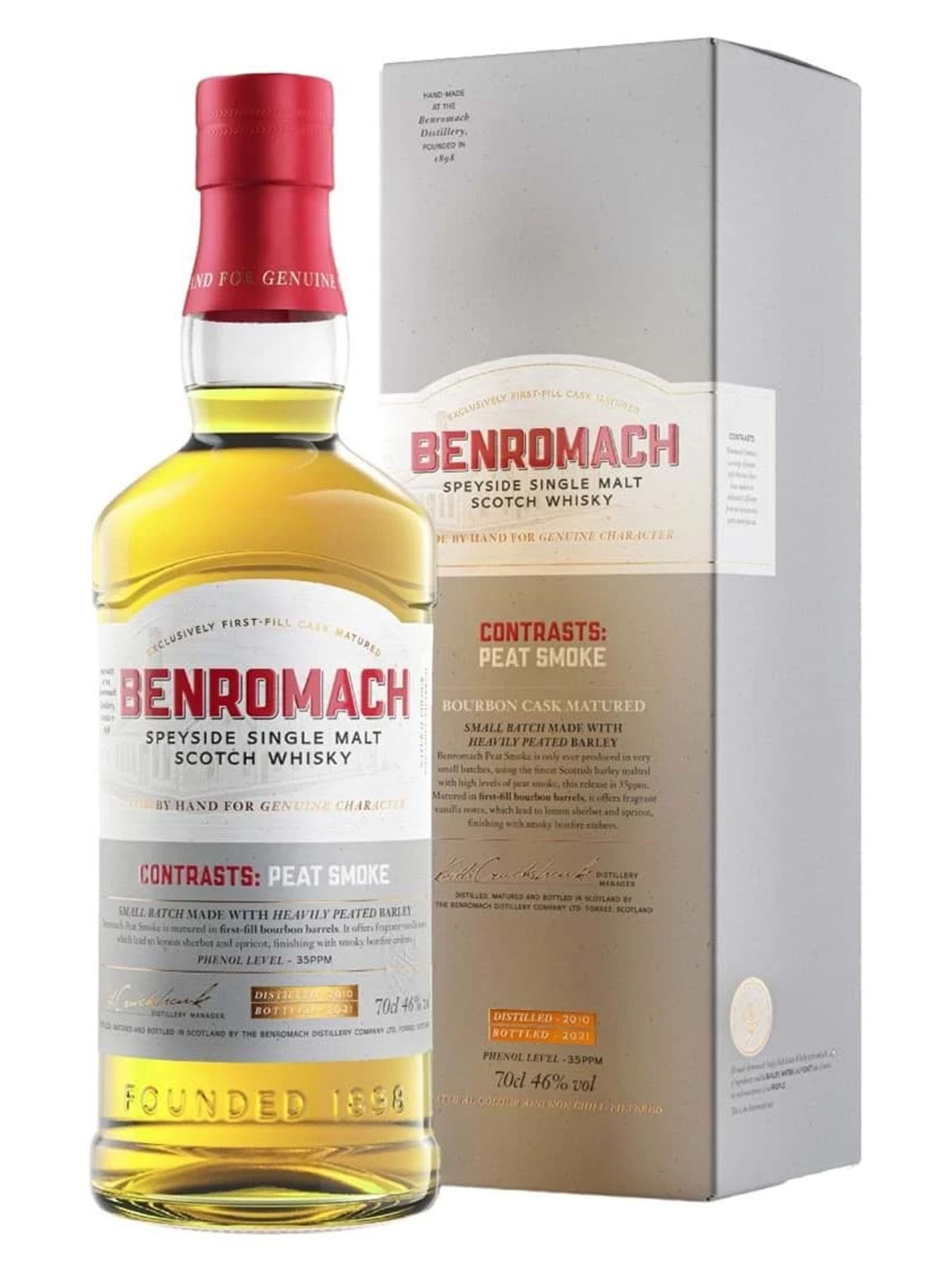 rượu benromach 2014 contrasts peat smoke bourbon cask