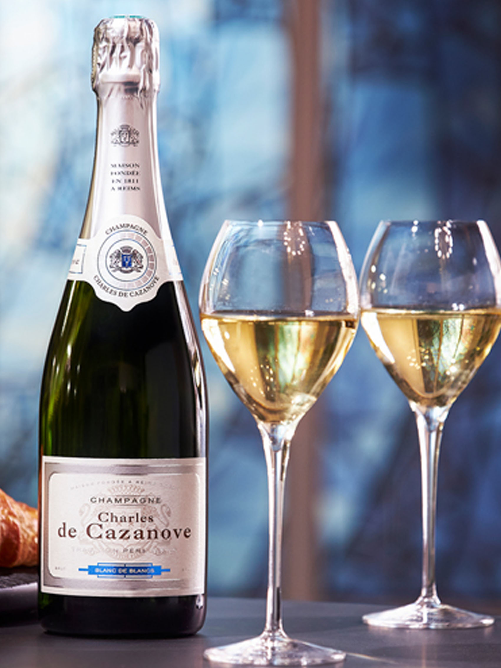 rượu champagne charles de cazanove brut blanc de blancs