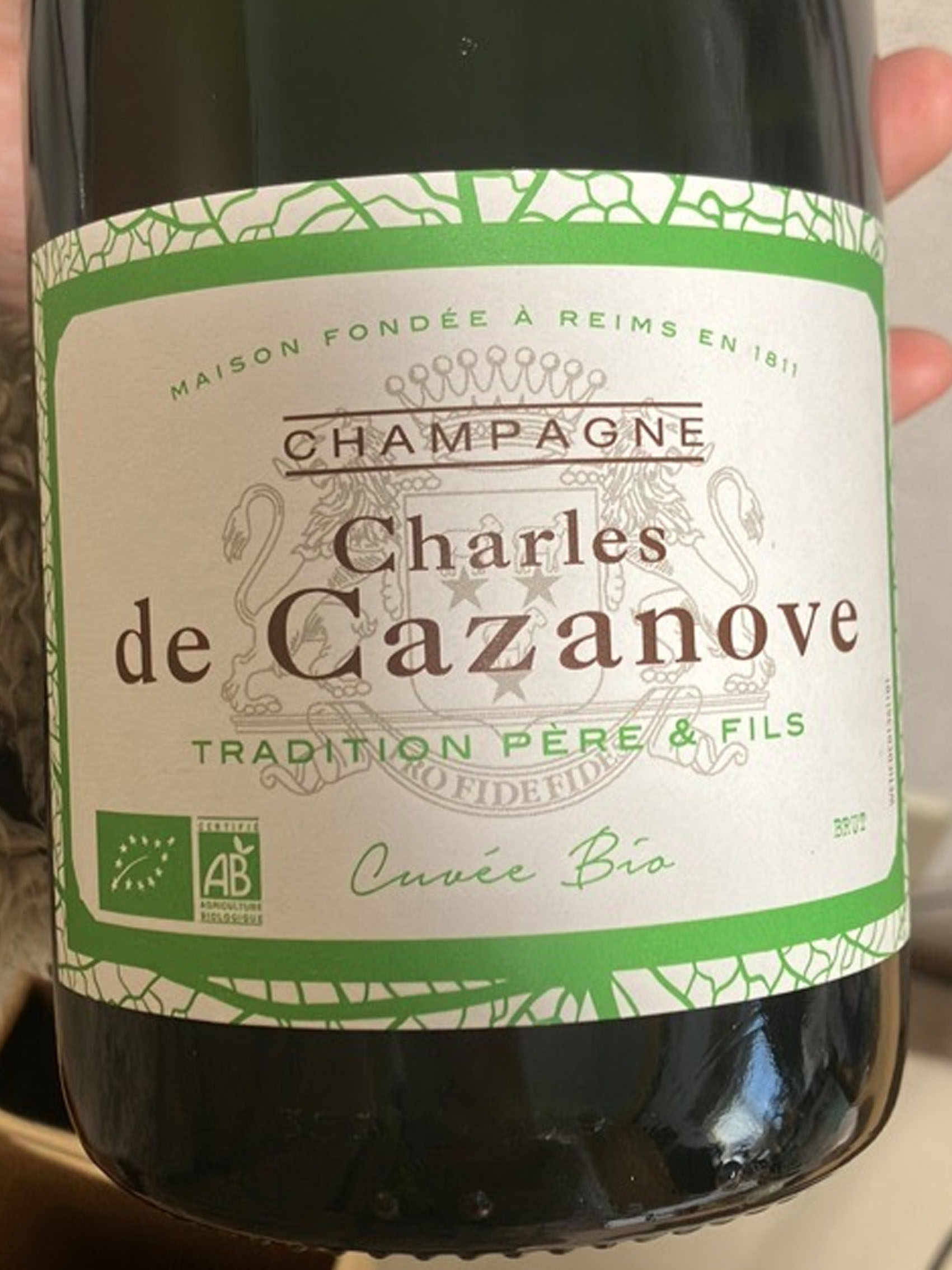 rượu champagne charles de cazanove cuvée bio limited edition