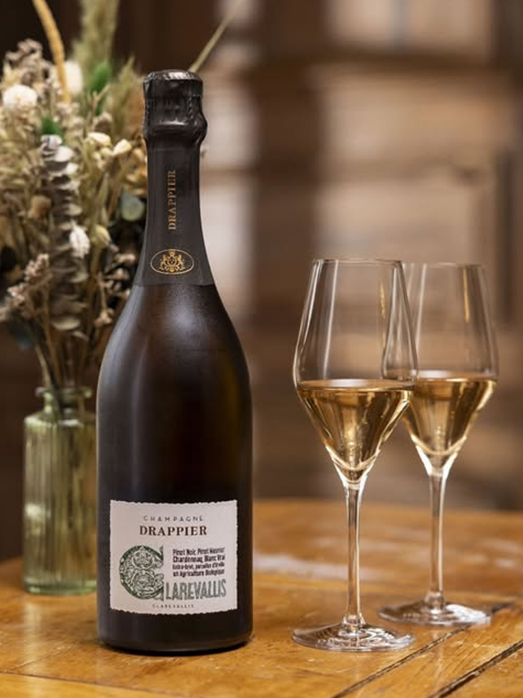 rượu champagne drappier clarevallis extra-brut bio wine