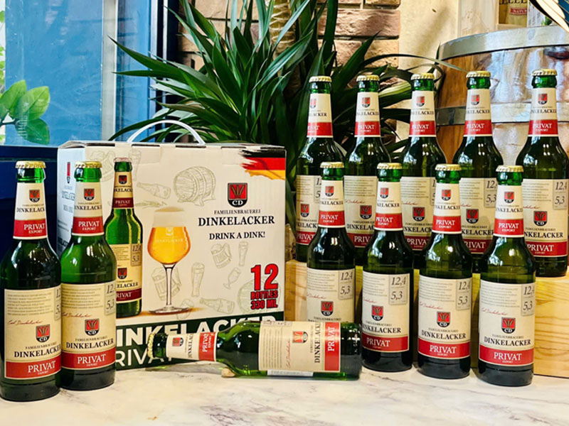hộp quà bia đức dinkelacker privat export 12 chai/hộp