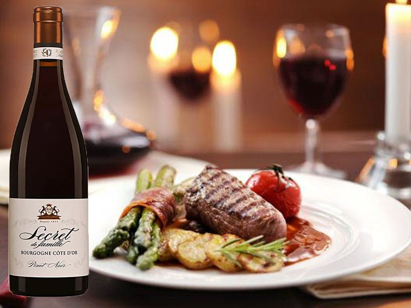 rượu vang pháp albert bichot bourgogne pinot noir cote d'or secret de famille 2018