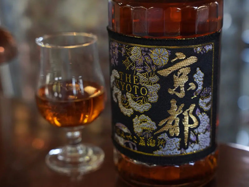 rượu whiskey kyoto nishijin ori kuro obi black 