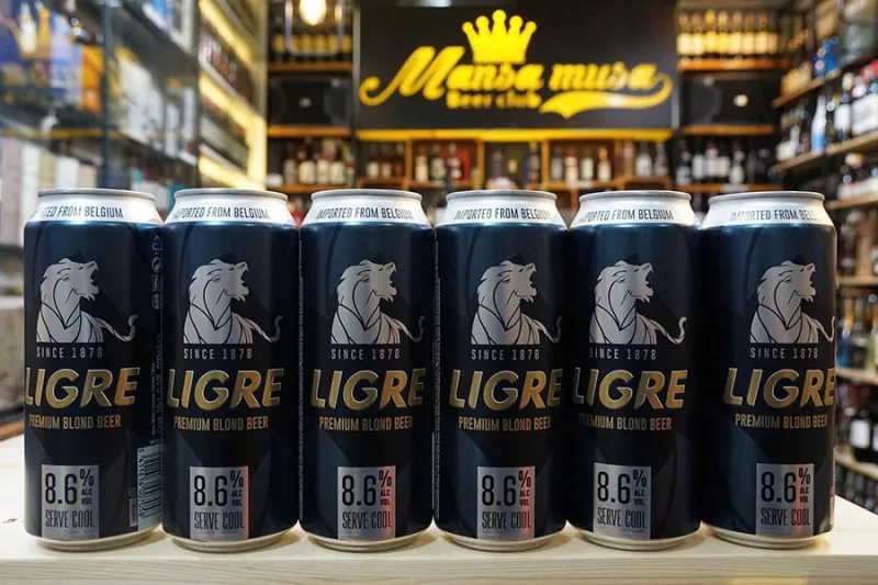 Combo 12 lon bia bỉ ligre premium blond 500ml 8.6%