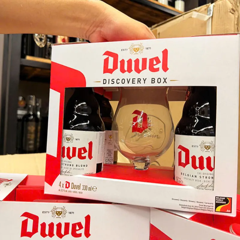 combo bia bỉ duvel 4 chai 330ml +1 ly