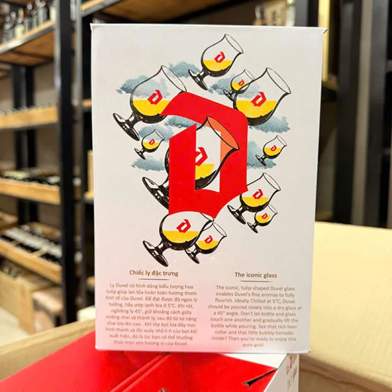 combo bia bỉ duvel 4 chai 330ml +1 ly