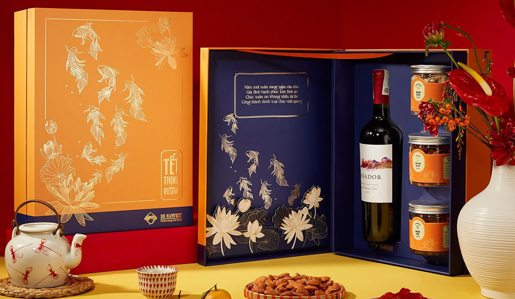 mẫu giỏ quà tết rượu vang 2026 độc quyền ba đình cao cấp