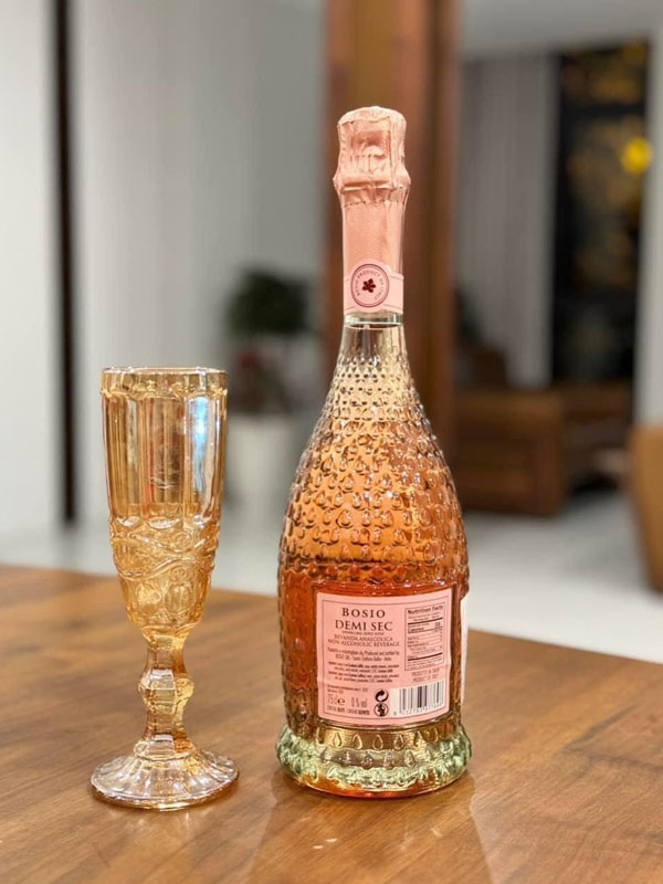 bosio zero demi sec sparkling rose alcohol free