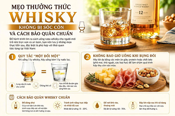 cách uống rượu whisky cho người mới bắt đầu đúng chuẩn