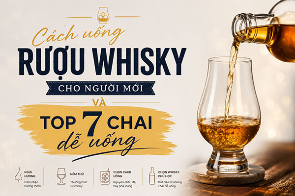 cách uống rượu whisky cho người mới và top 7 chai dễ uống