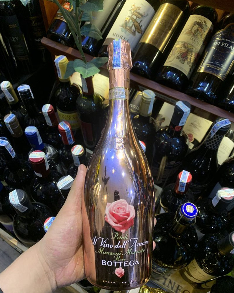 rượu vang nổ bottega rosé gold